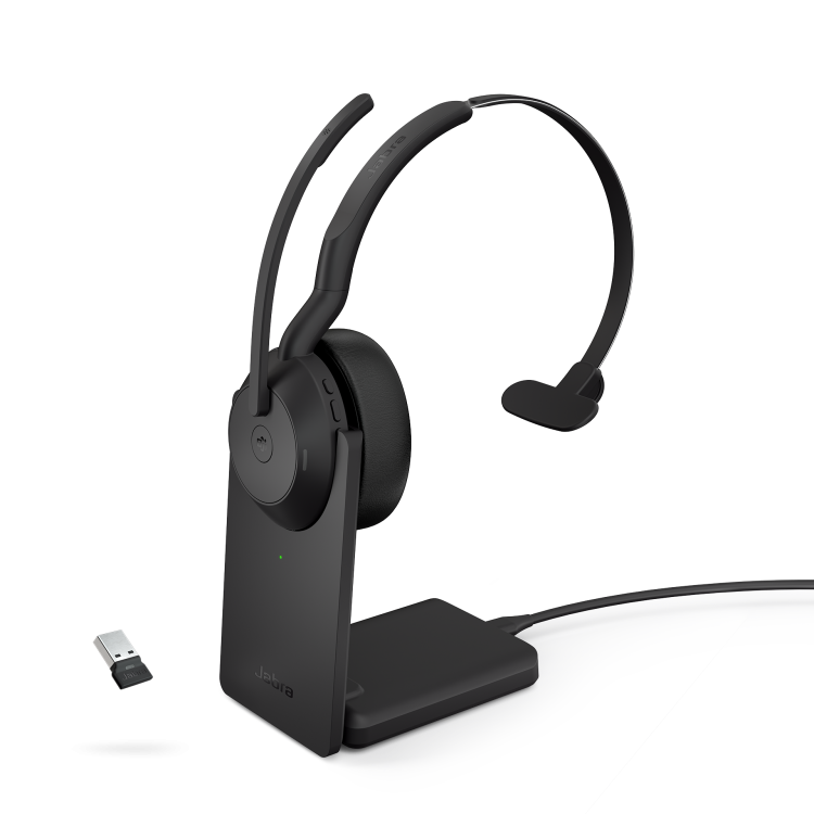 Jabra Evolve2 55 Link 380 USB-A MS Mono Headset and Stand Jabra Evolve2 55 Link 380 USB-A MS Mono Headset and Stand